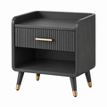 Comodino 50 x 40 x 60 cm in legno nero con cassetto stile moderno