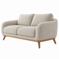 Divano 2 posti 160 x 85 x 82 cm in tessuto beige con gambe in legno stile moderno