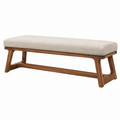 Panca 140 x 45 x 45 cm in legno e tessuto beige - stile moderno
