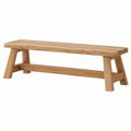 Panca da giardino 180 x 40 x 45 cm in legno massello naturale - stile rustico